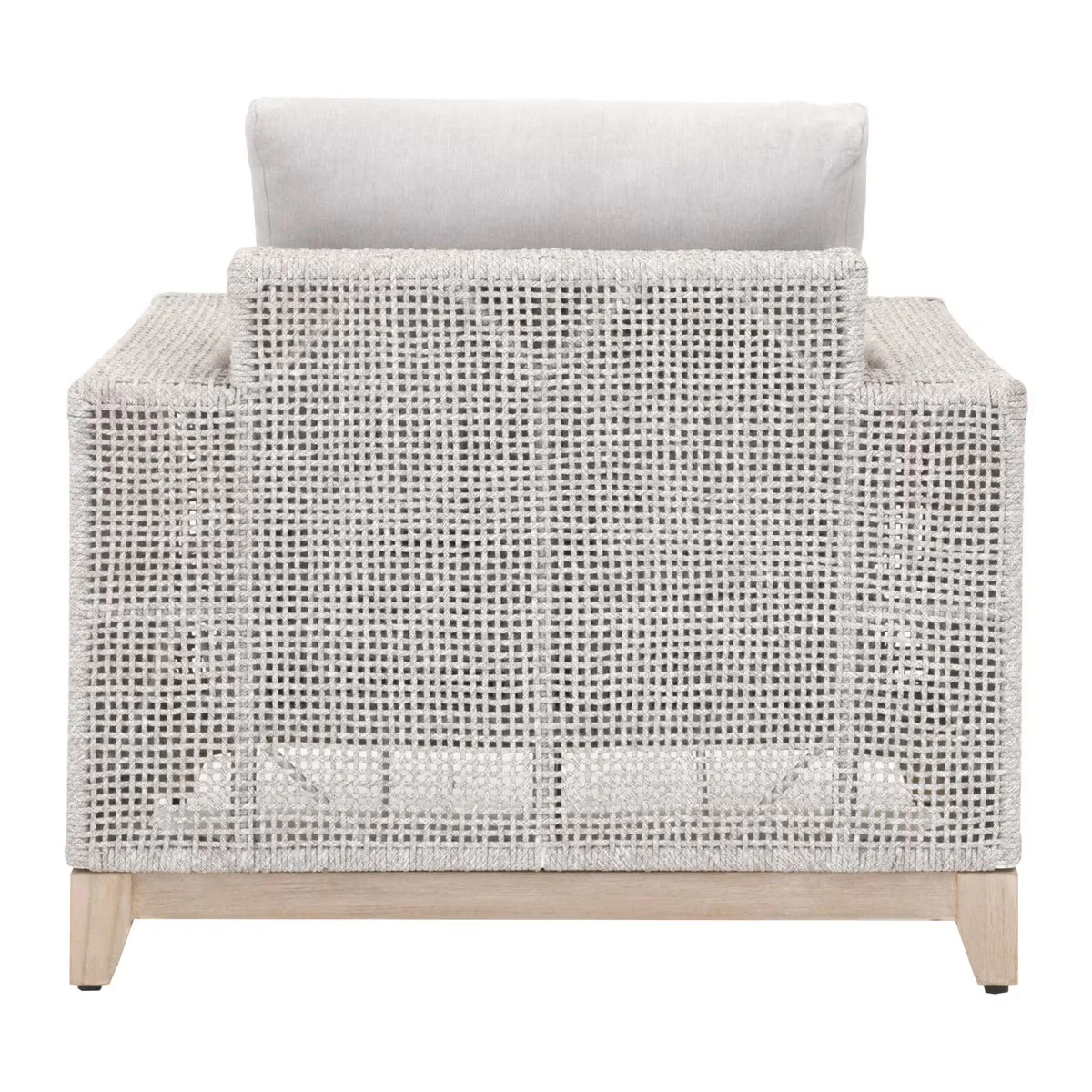 Essentials For Living Tropez Outdoor Sofa Chair ~ Taupe & White Flat Rope, Performance Pumice, Gray Teak - Image 5