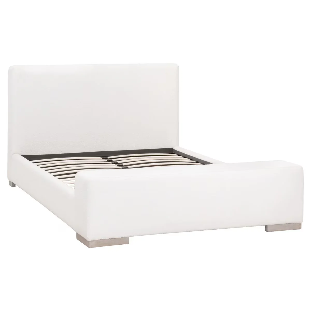 Essentials For Living Warren Standard King Bed ~ LiveSmart Boucle-Snow Performance Fabric With Natural Gray Oak - Image 5