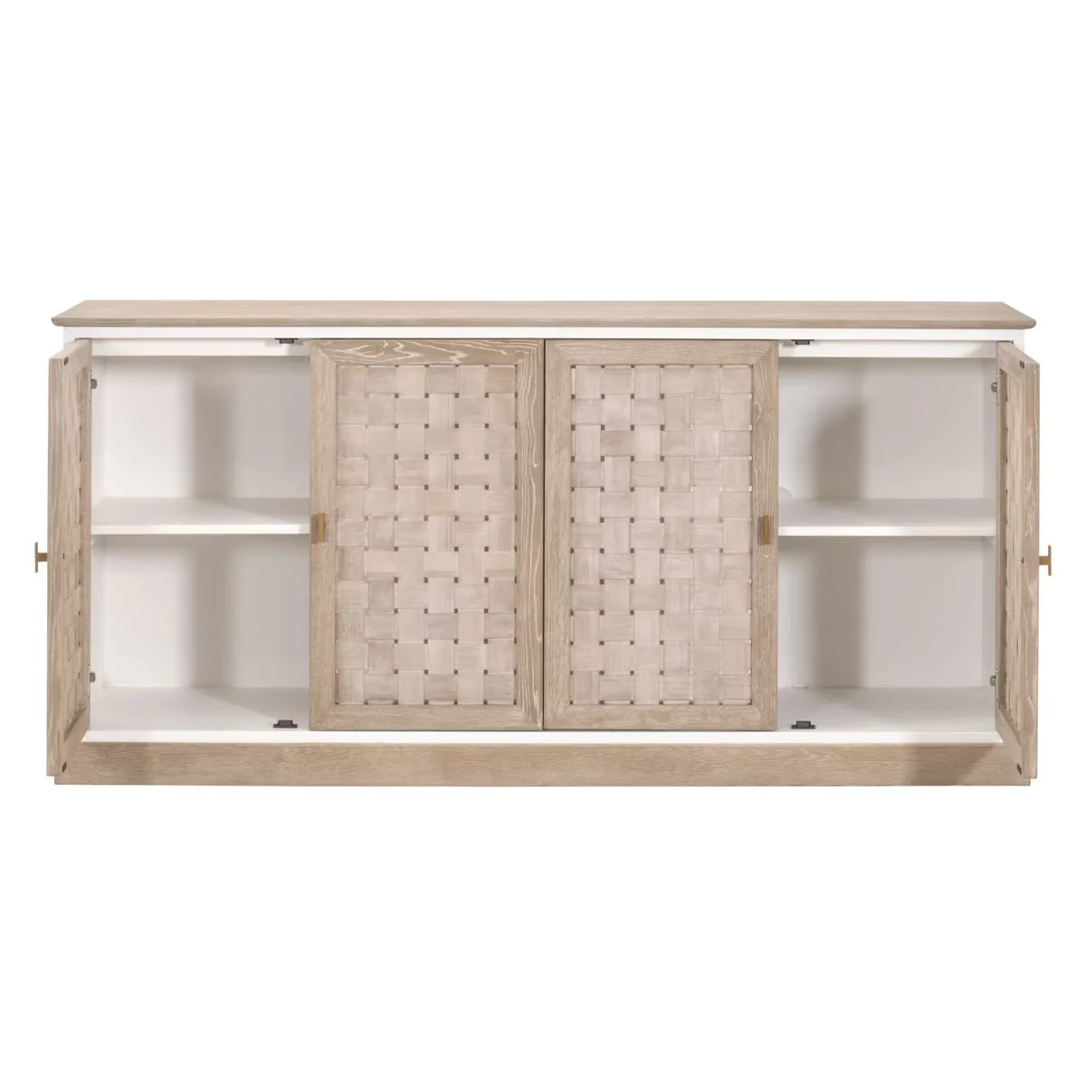 Essentials For Living Weave Smoke Gray Oak With White Painted Oak Media Sideboard - Image 2