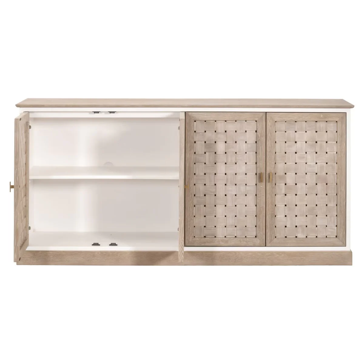 Essentials For Living Weave Smoke Gray Oak With White Painted Oak Media Sideboard - Image 3