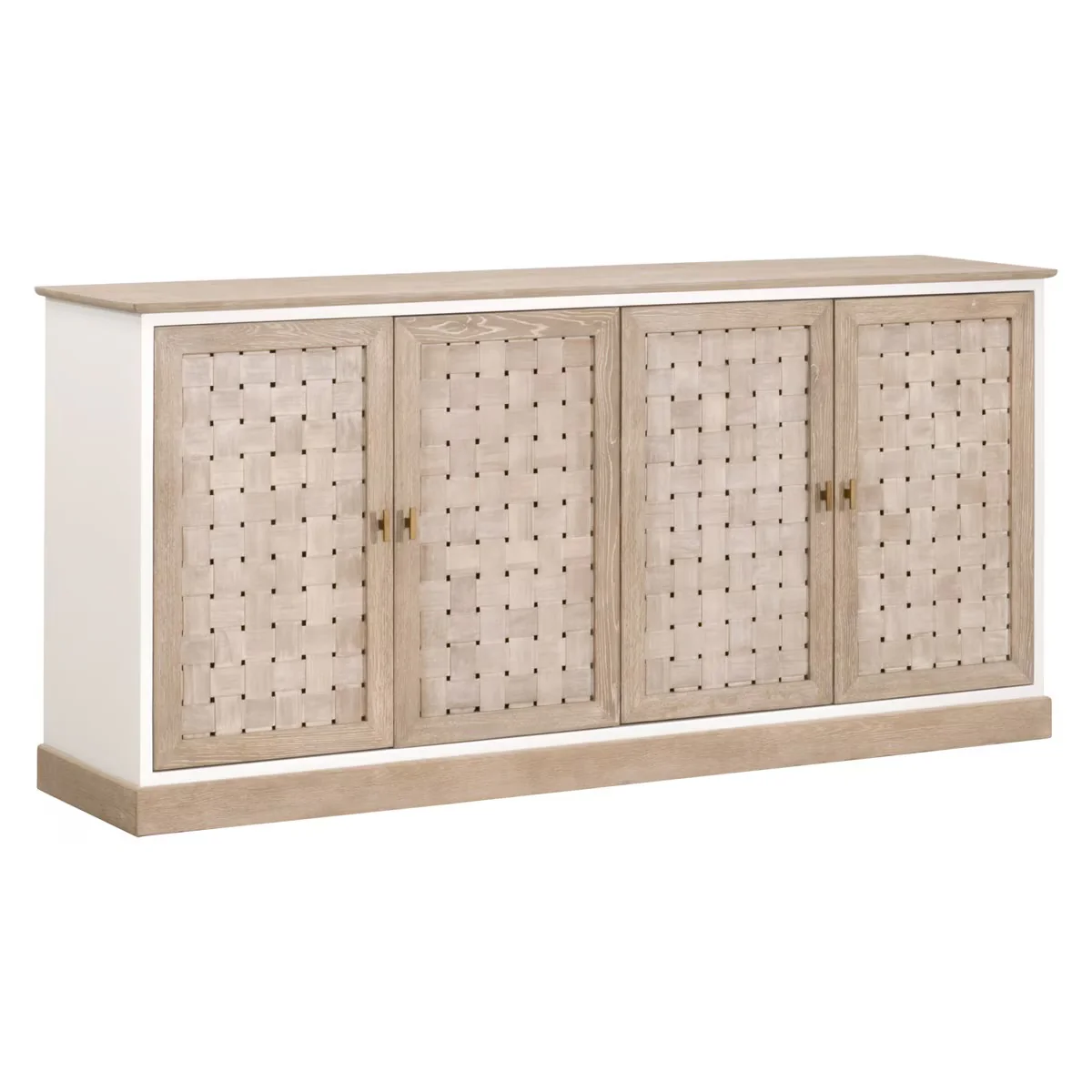 Essentials For Living Weave Smoke Gray Oak With White Painted Oak Media Sideboard - Image 5