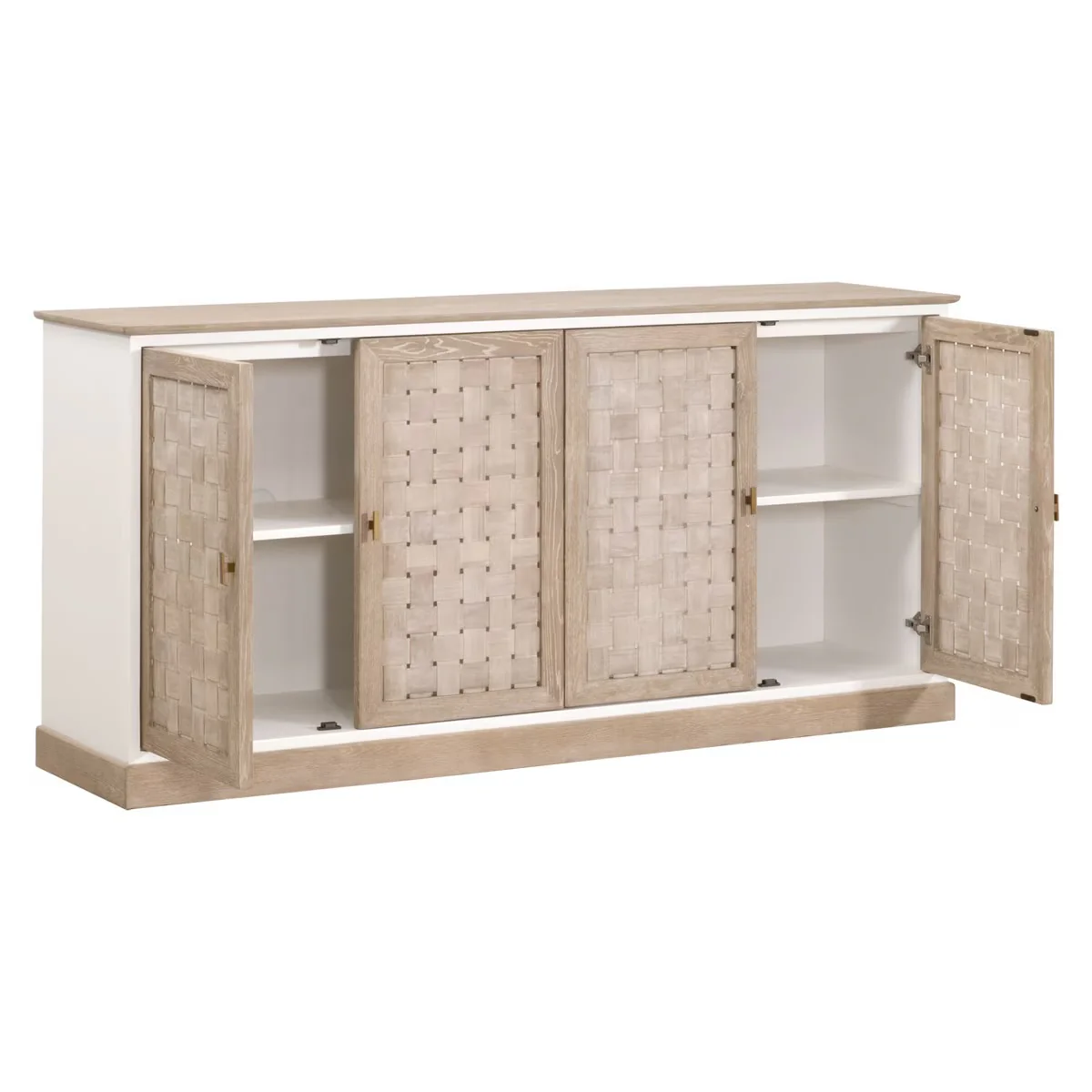 Essentials For Living Weave Smoke Gray Oak With White Painted Oak Media Sideboard - Image 6