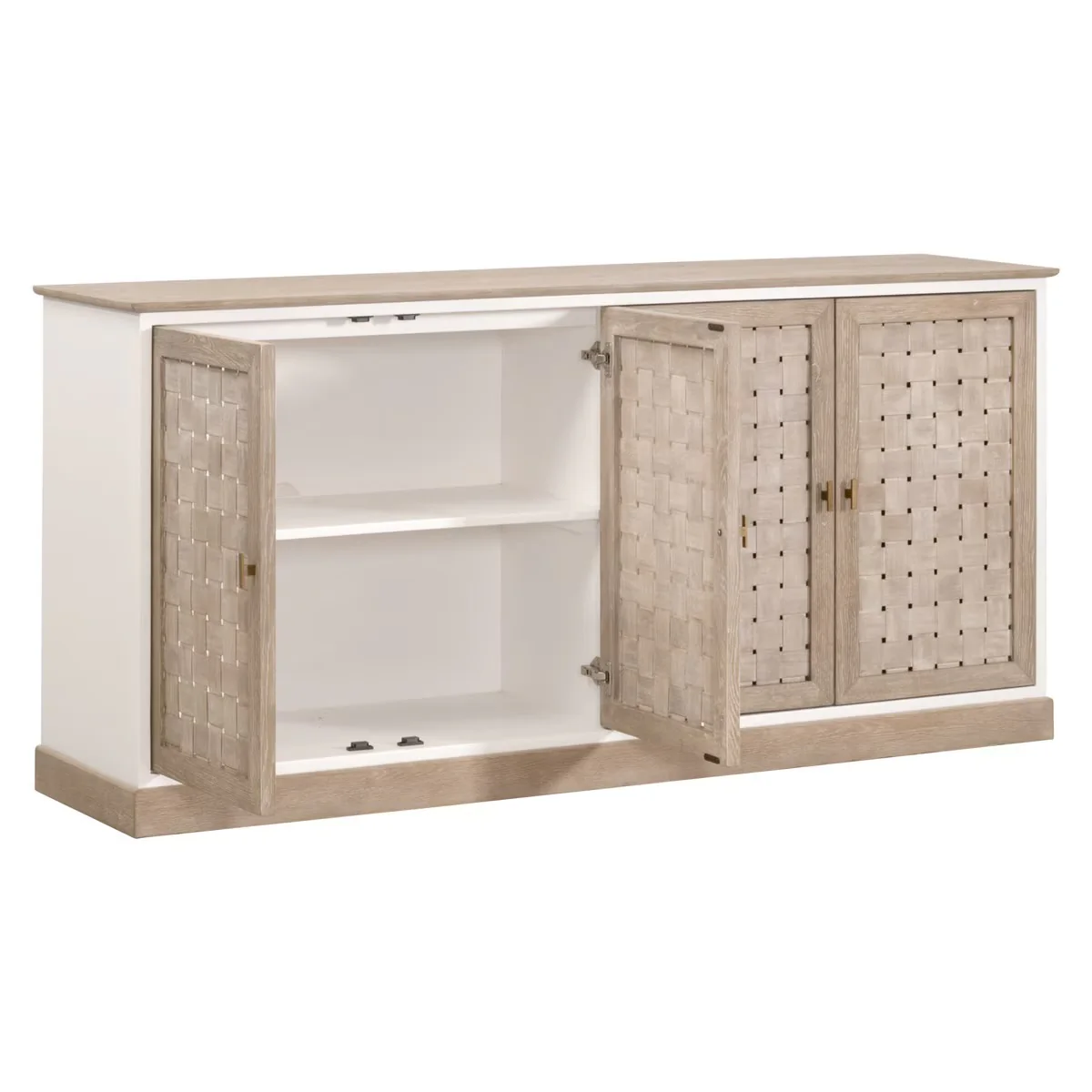 Essentials For Living Weave Smoke Gray Oak With White Painted Oak Media Sideboard - Image 7