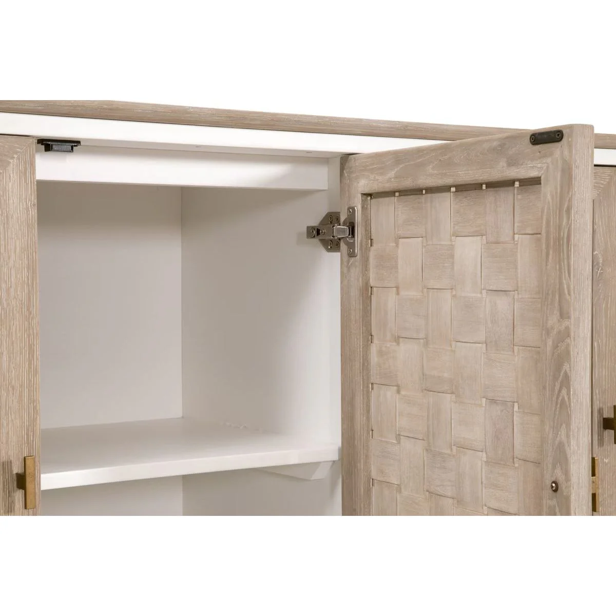 Essentials For Living Weave Smoke Gray Oak With White Painted Oak Media Sideboard - Image 9