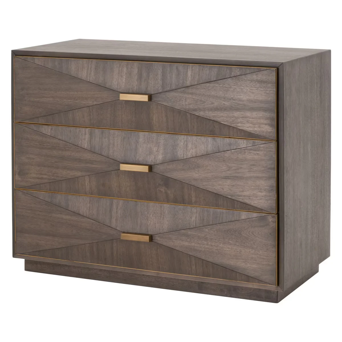Essentials For Living Wynn 3-Drawer Nightstand ~ Burnished Brown Acacia Brushed Gold Hardware ~ LIMITED QUANTITY! ~ ONLY 1 LEFT! - Image 3