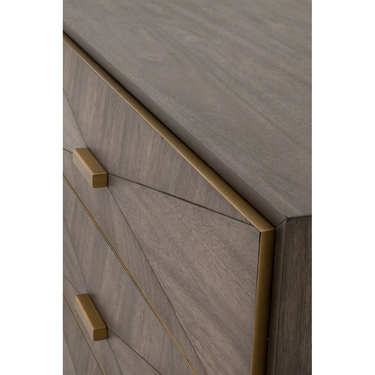 Essentials For Living Wynn 3-Drawer Nightstand ~ Burnished Brown Acacia Brushed Gold Hardware ~ LIMITED QUANTITY! ~ ONLY 1 LEFT! - Image 5