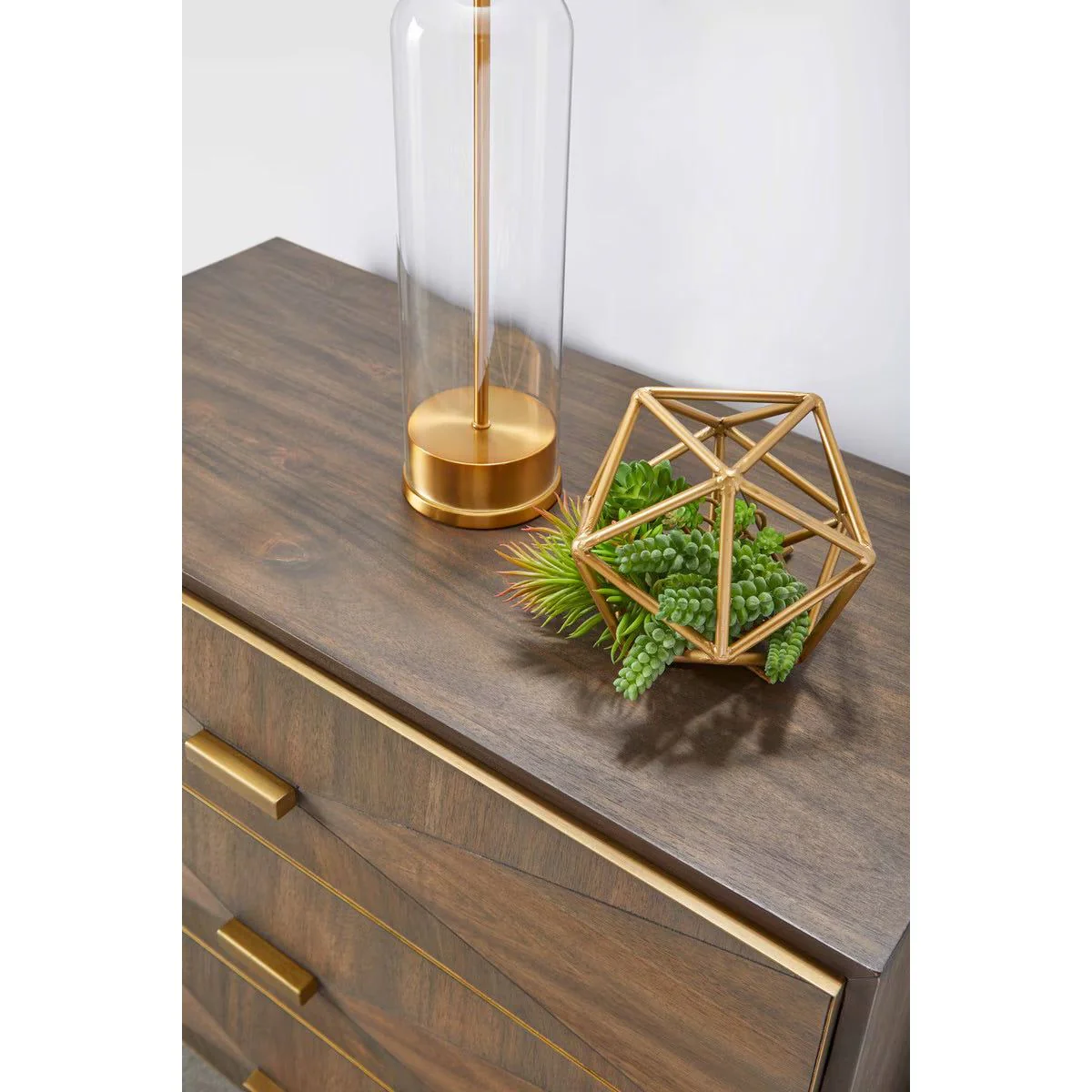 Essentials For Living Wynn 3-Drawer Nightstand ~ Burnished Brown Acacia Brushed Gold Hardware ~ LIMITED QUANTITY! ~ ONLY 1 LEFT! - Image 6