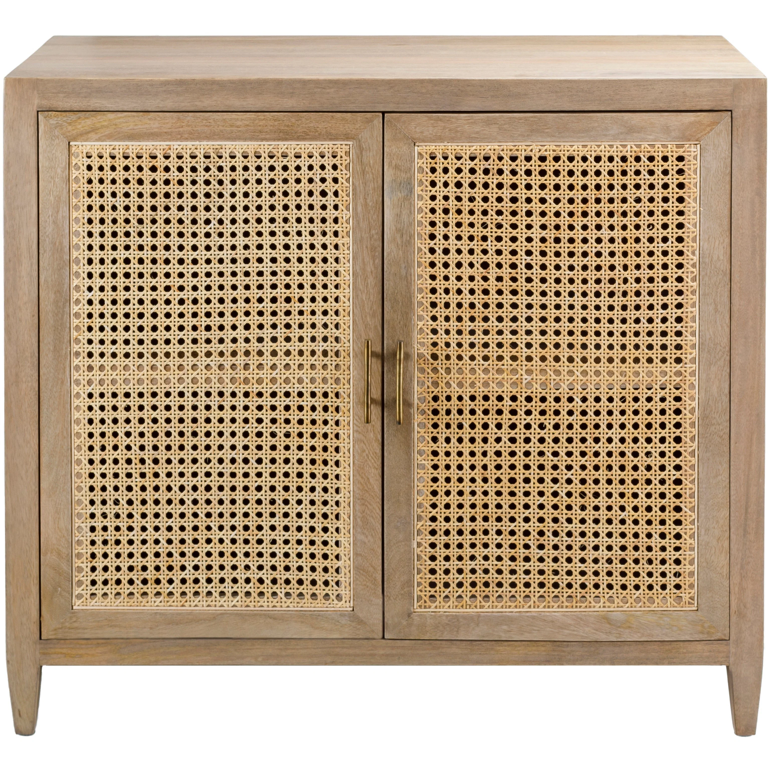 Surya Etewah Modern Natural Wood and Rattan Sideboard Cabinet ETW-001