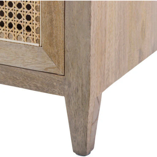 Surya Etewah Modern Natural Wood and Rattan Sideboard Cabinet ETW-001 - Image 5