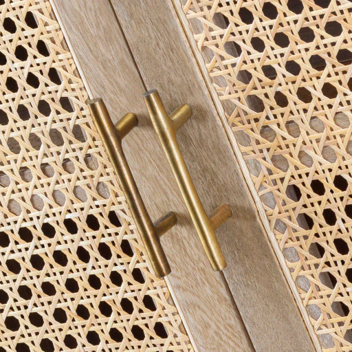 Surya Etewah Modern Natural Wood and Rattan Sideboard Cabinet ETW-001 - Image 8