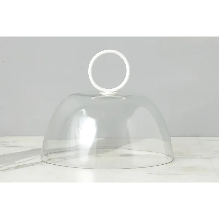 etúHOME Glass Dome Food Cover, White Ring Handle, Large ~ IN-STORE PURCHASE ONLY