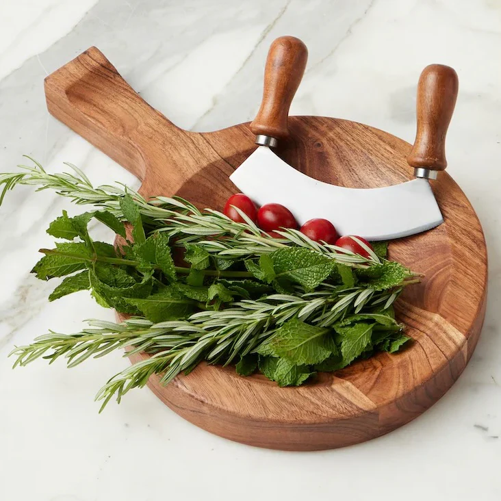etúHOME Italian Cutting Board With Mezzaluna Set ~ Small ~ IN-STORE PURCHASE ONLY - Image 2
