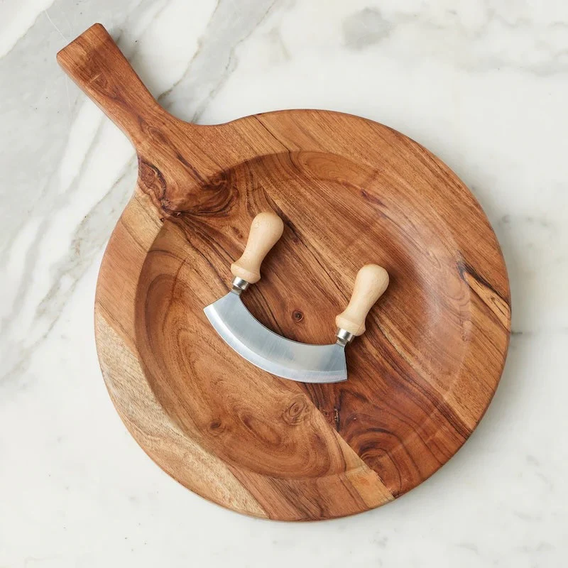 etúHOME Italian Cutting Board With Mezzaluna Set ~ Large ~ IN-STORE PURCHASE ONLY - Image 2