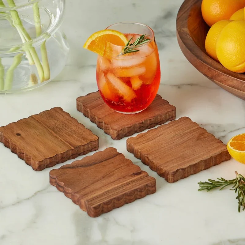 etúHOME Natural Scalloped Coasters ~ Set Of 4 - Image 3