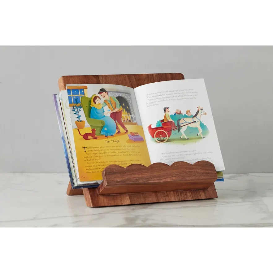 etúHOME Scalloped Wood Book Stand, Natural ~ IN-STORE PURCHASE ONLY - Image 3
