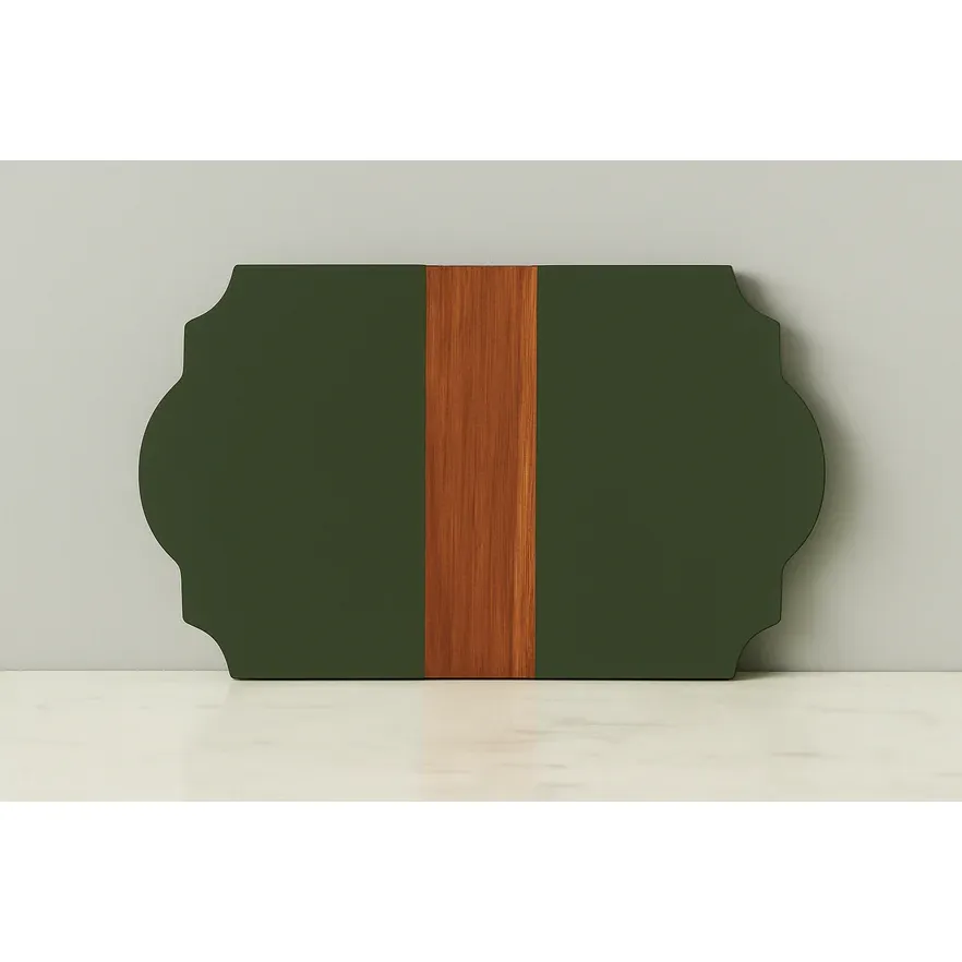 etúHOME Trefoil Wood Cheese Board Charger, Spruce Green ~ IN-STORE PURCHASE ONLY