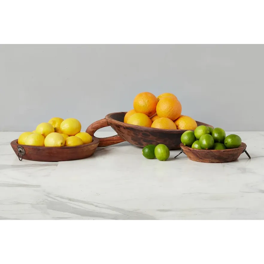 etúHOME Vintage Wood Bowl with Iron Handle, Small ~ IN-STORE PURCHASE ONLY - Image 4