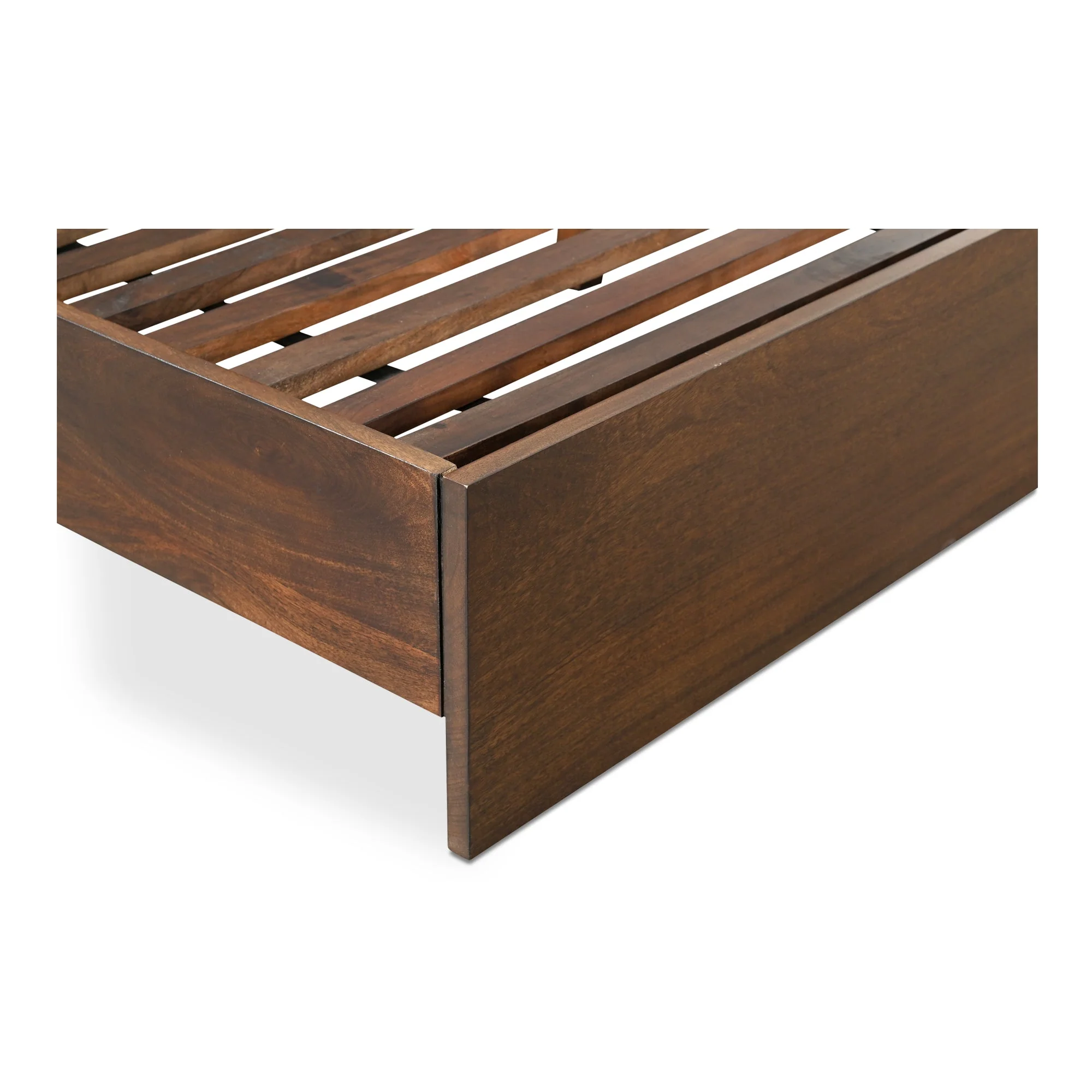 Moe's Home Collection Everett Dark Brown Mango Wood King Size Bed - Image 6