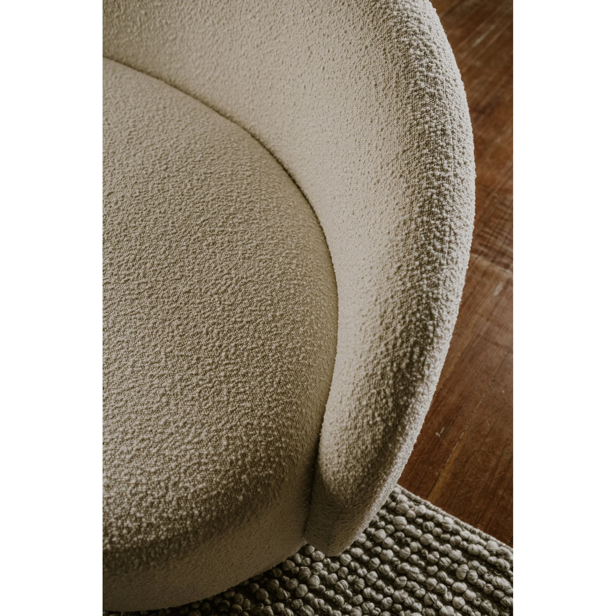 Moe's Home Collection Excelsior Cream Boucle Curved Sofa - Image 10