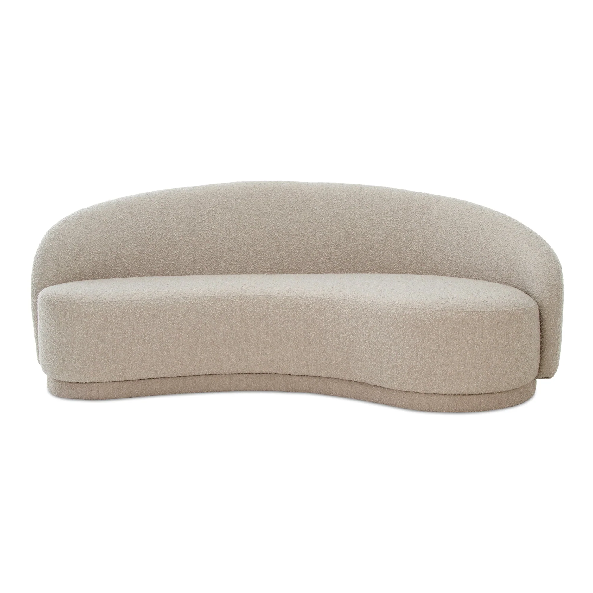 Moe's Home Collection Excelsior Shiitake Beige Boucle Curved Sofa - Image 2
