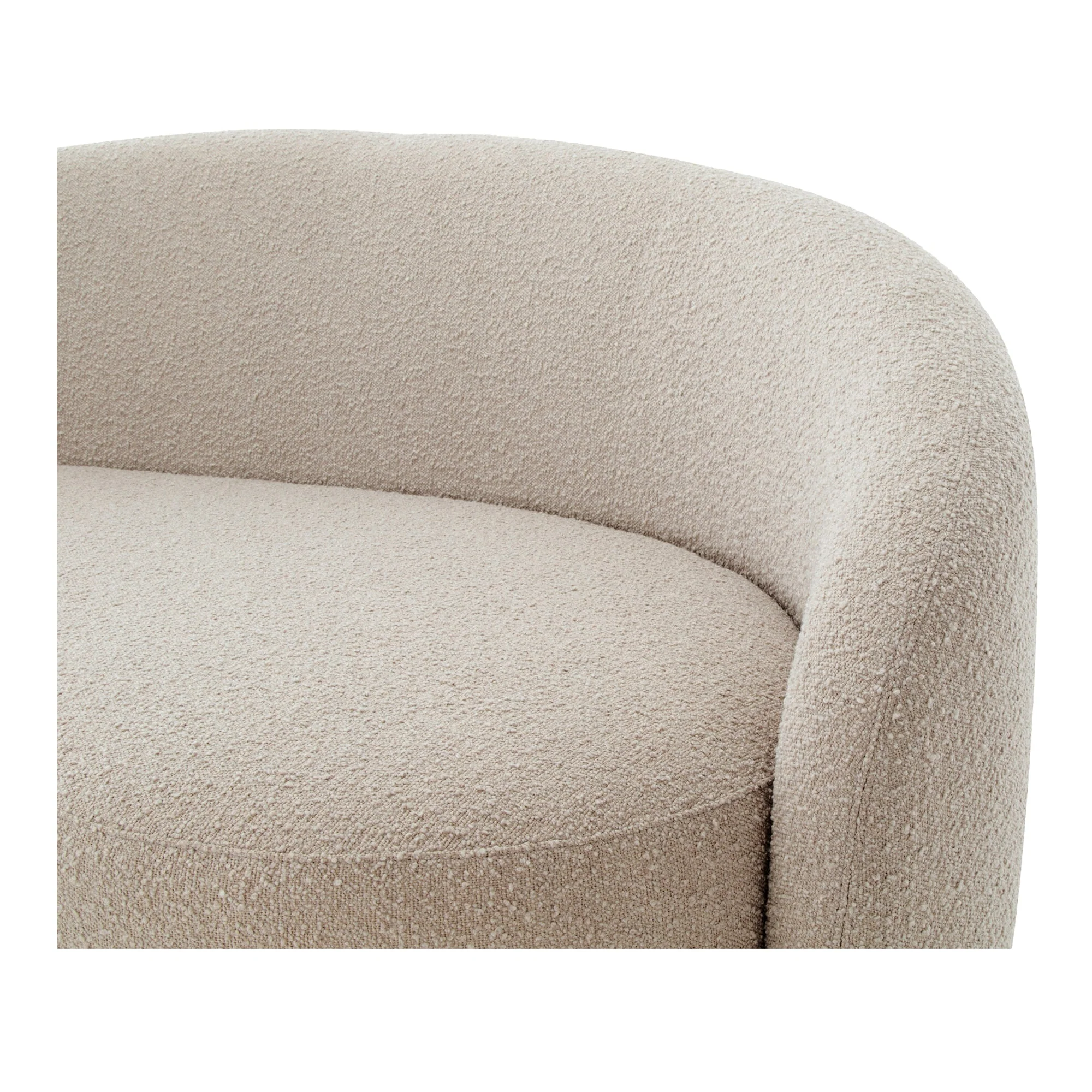 Moe's Home Collection Excelsior Shiitake Beige Boucle Curved Sofa - Image 6