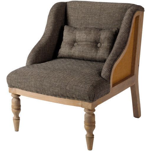 Surya Exeter Modern Charcoal Grey Accent Chair With Wood - Image 2