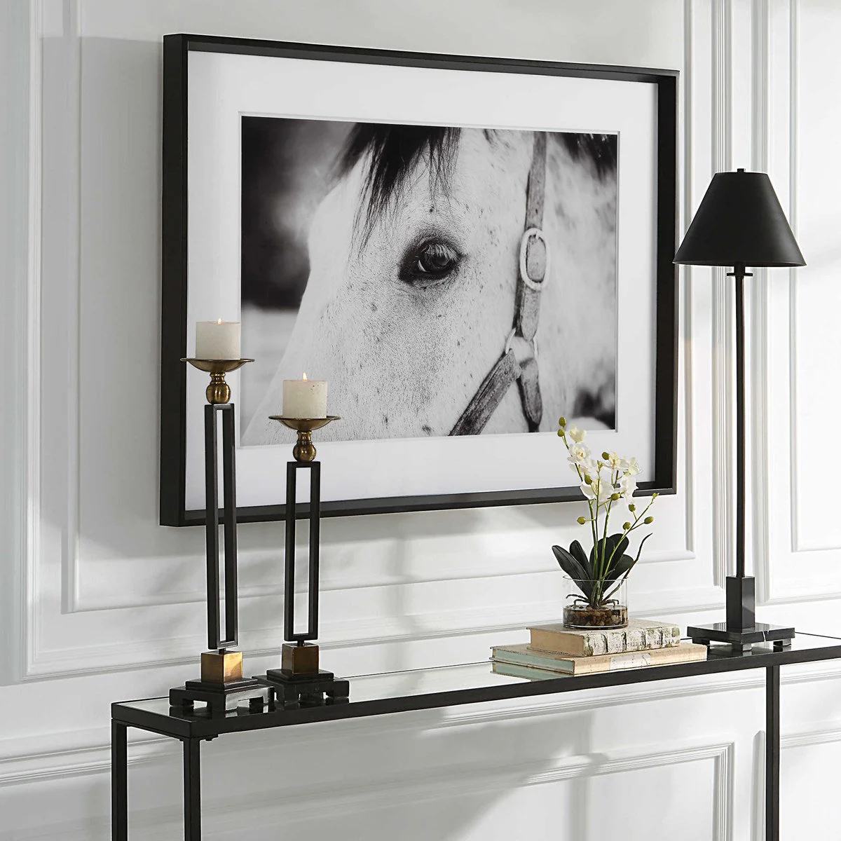 Uttermost Eye Of The Beholder Black and White Horse Framed Print - Image 4