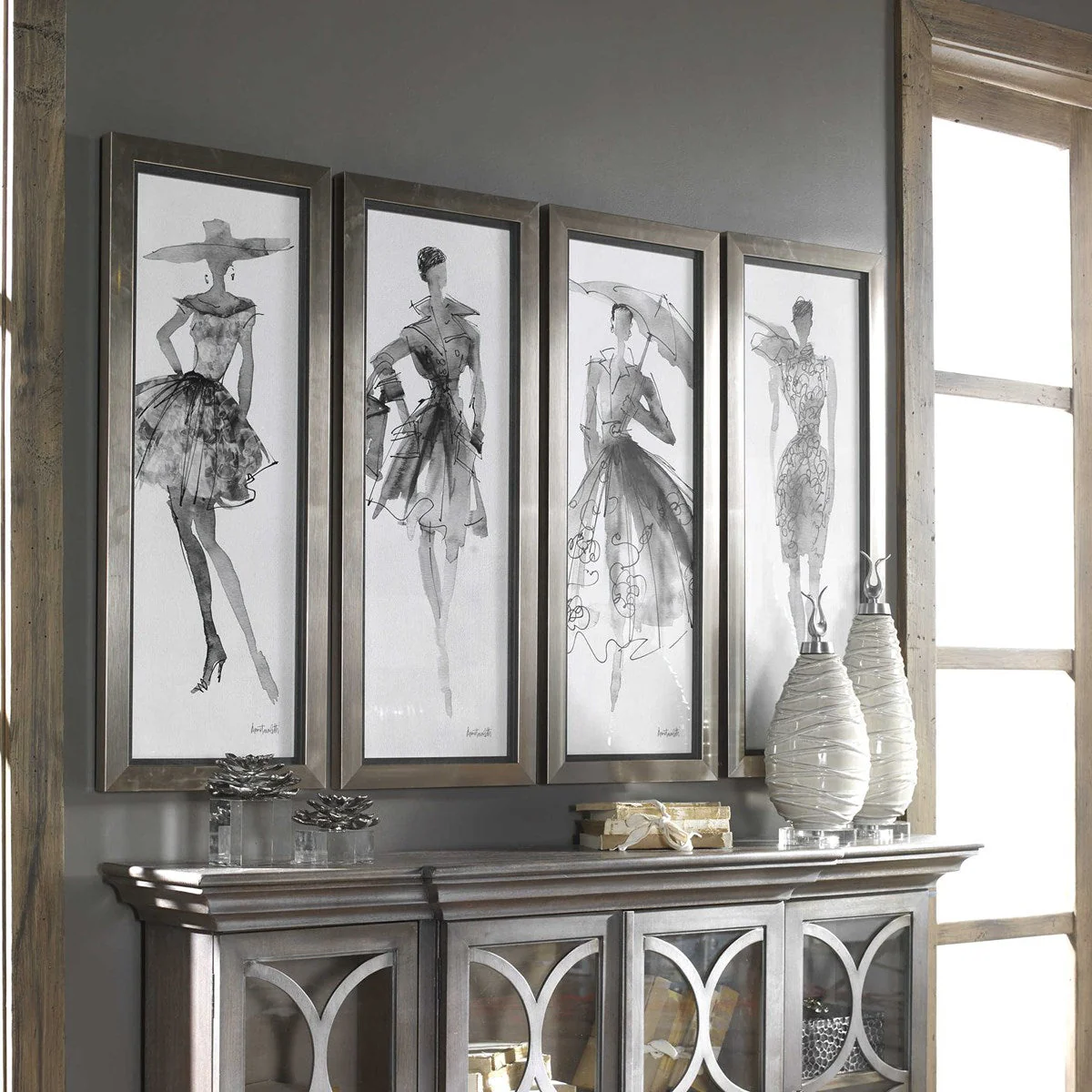 Uttermost Fashion Sketchbook Set of 4 Framed Prints - Image 3