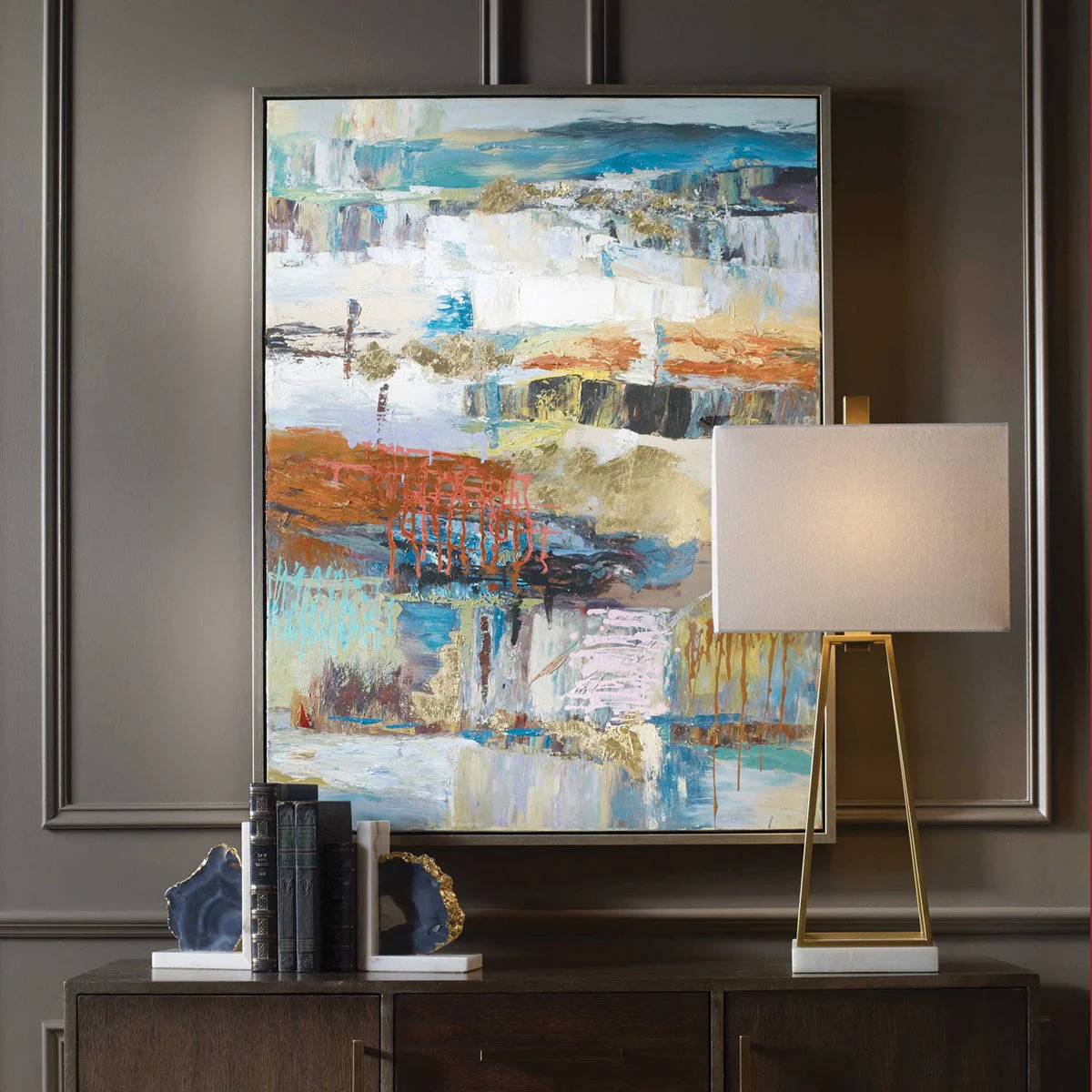 Uttermost Fiesta Modern Abstract Hand Painted Canvas - Image 2