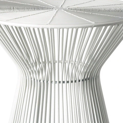 Surya Fife Modern White Metal Round Accent Side Table FIFE-100 - Image 4