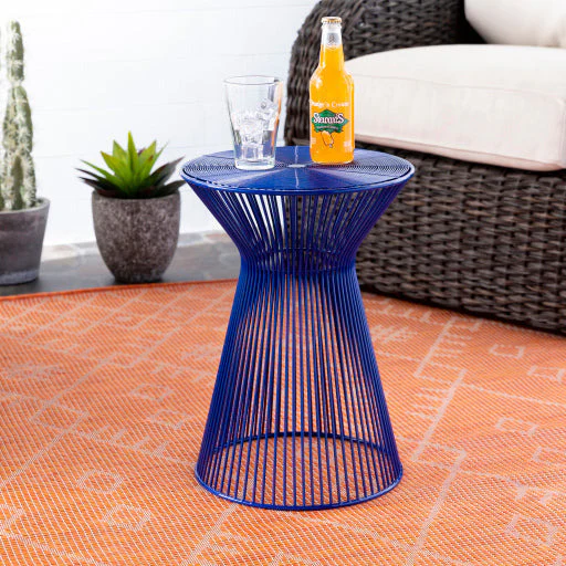 Surya Fife Modern Royal Blue Metal Round Accent Side Table FIFE-102 - Image 3