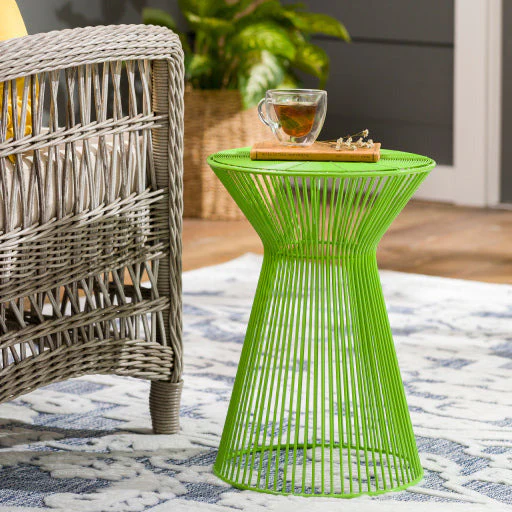 Surya Fife Modern Lime Green Metal Round Accent Side Table FIFE-103