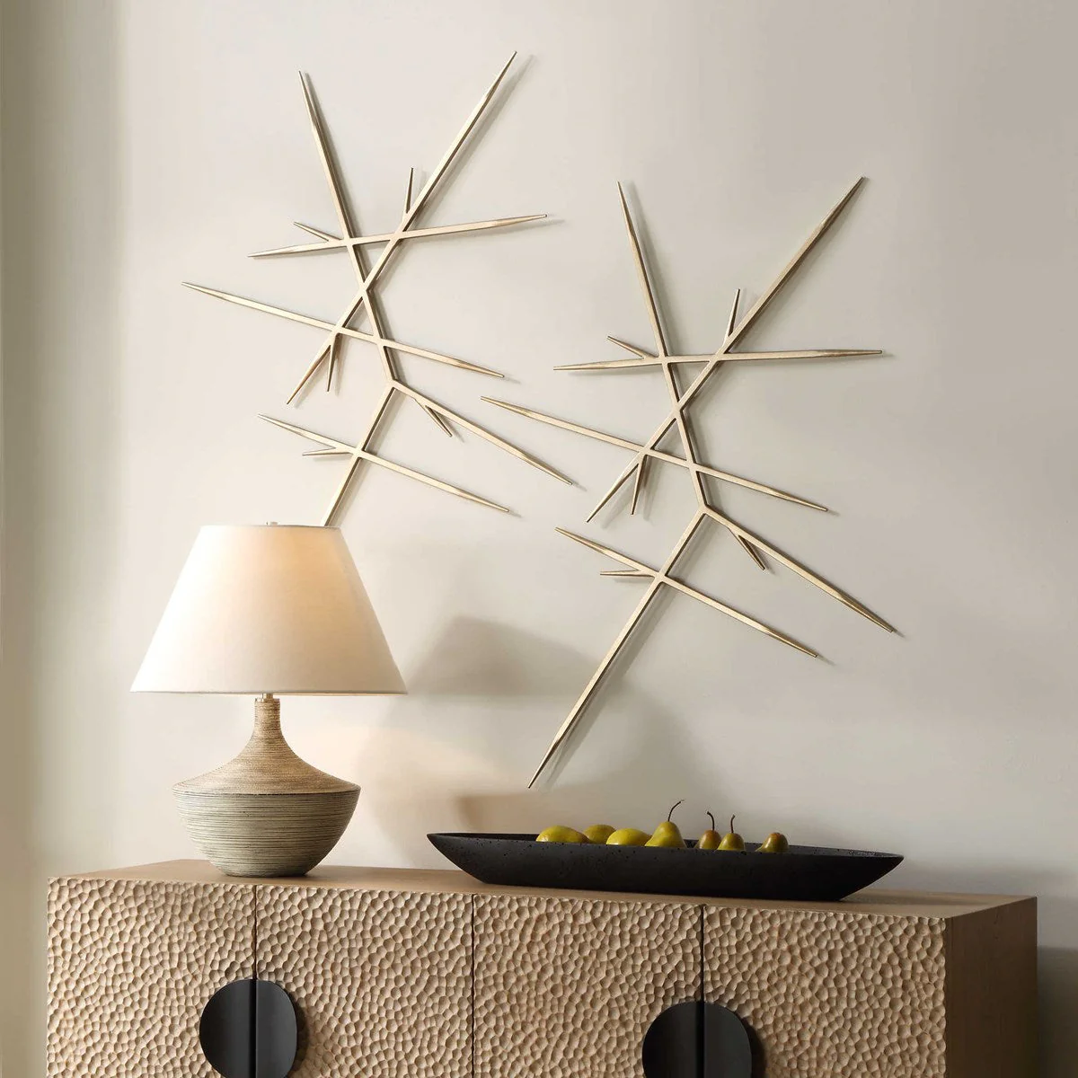 Uttermost Fireworks Set of 2 Silver Leaf Metal Wall Decor - Image 3