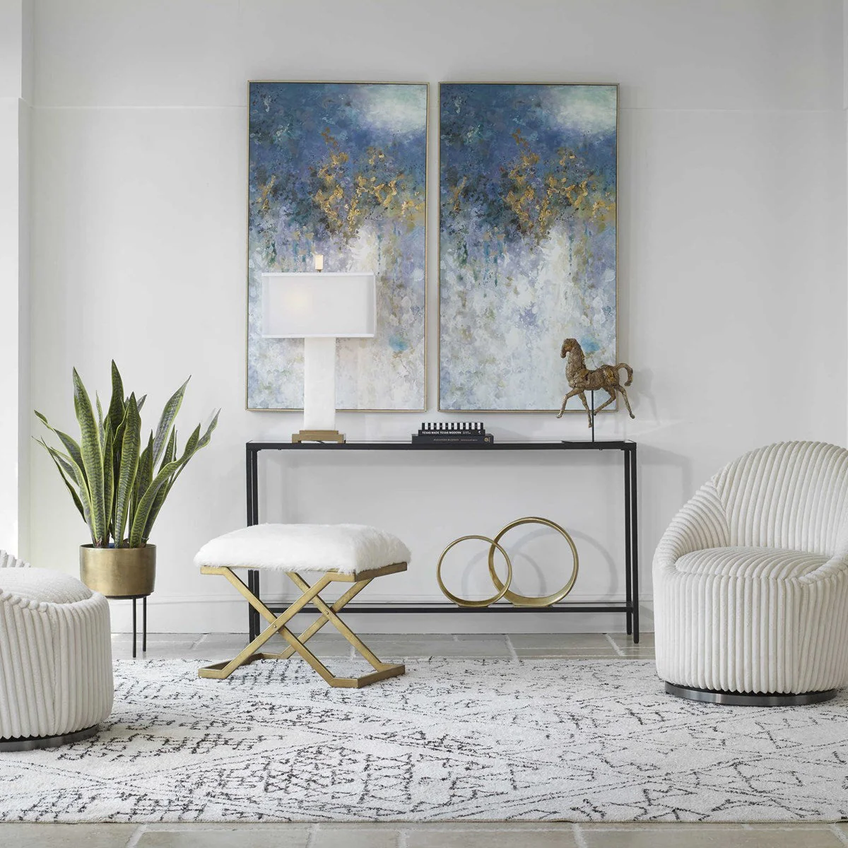 Uttermost Floating Modern Abstract Hand Painted Canvas - Image 3