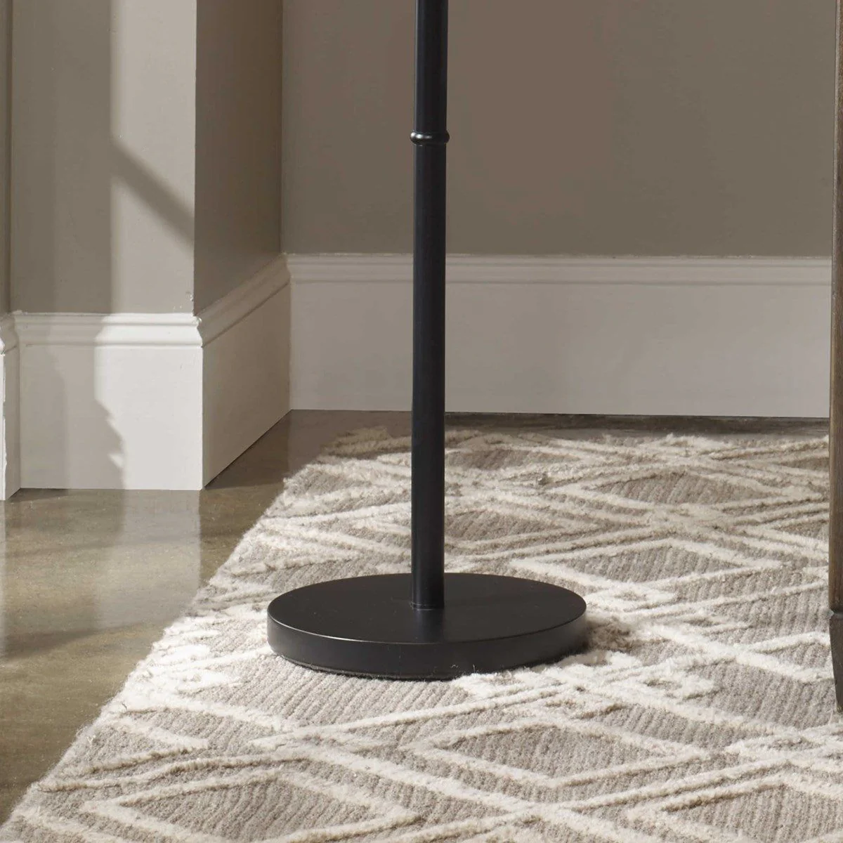 Casa Bella Living Oatmeal Shade With Rubbed Bronze Base Adjustable Modern Arc Floor Lamo - Image 7