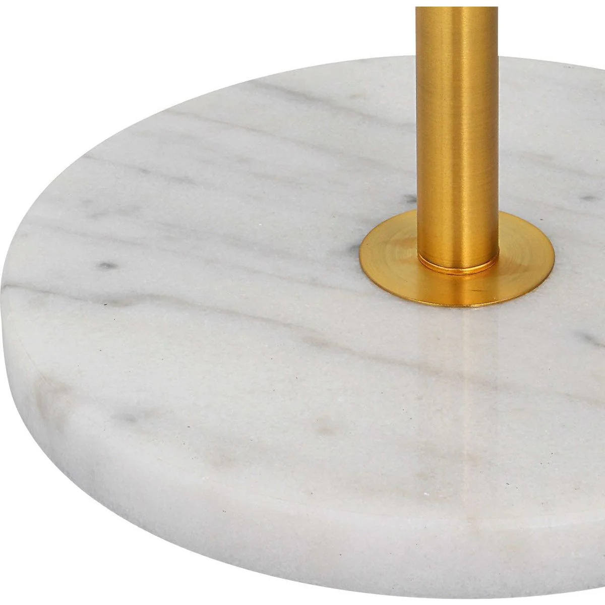Casa Bella Living White Linen Shade with Gold and White Marble Base Modern Floor Lamp - Image 7