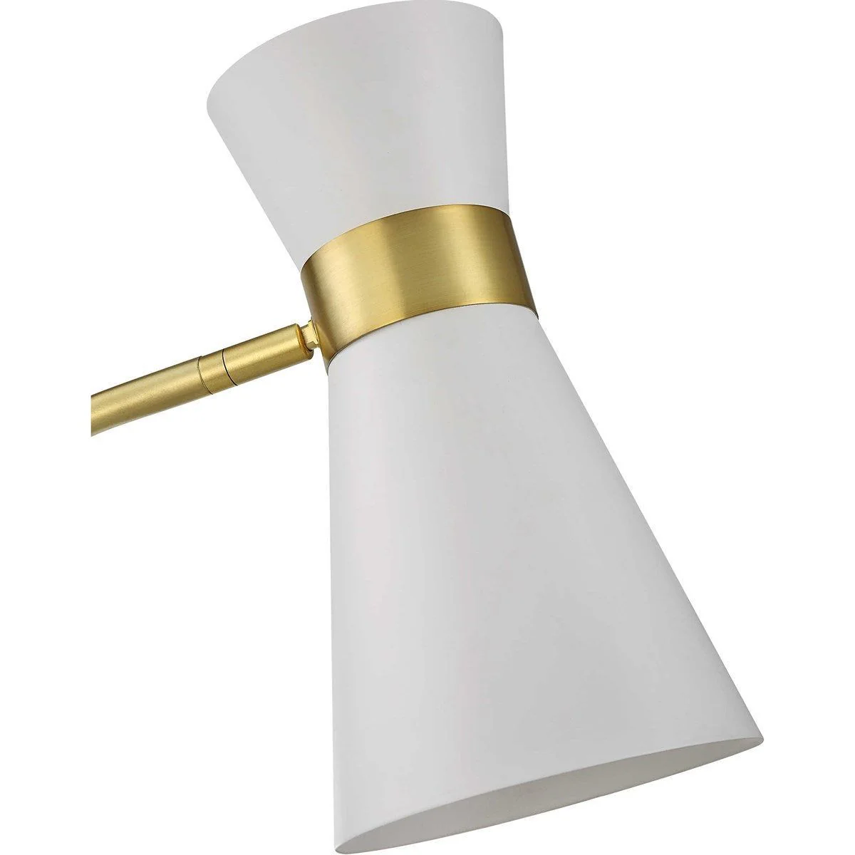 Casa Bella Living White Metal Cone Shade with Gold and White Marble Base Modern Floor Lamp - Image 7