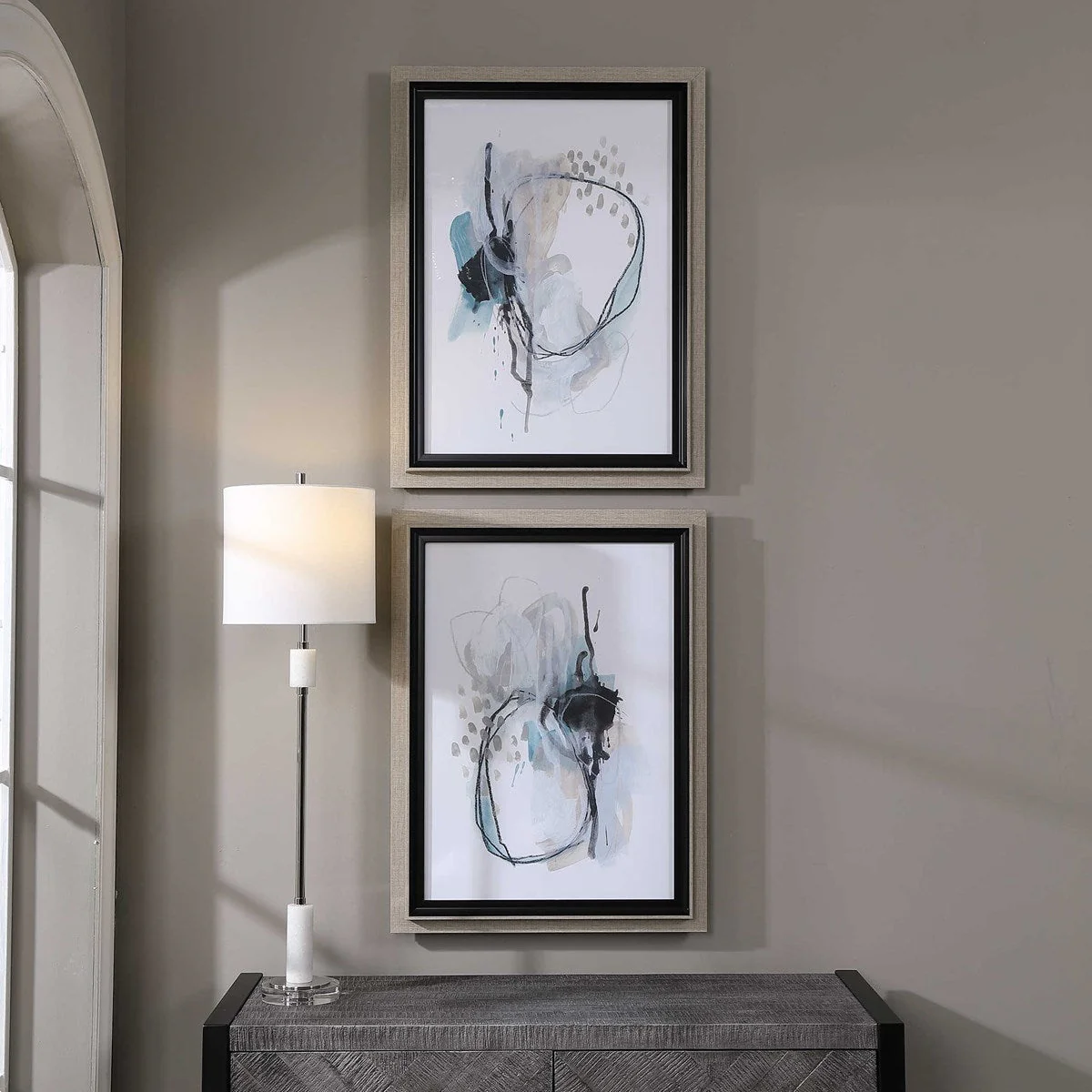 Uttermost Force Reaction Modern Abstract Set of 2 Framed Prints