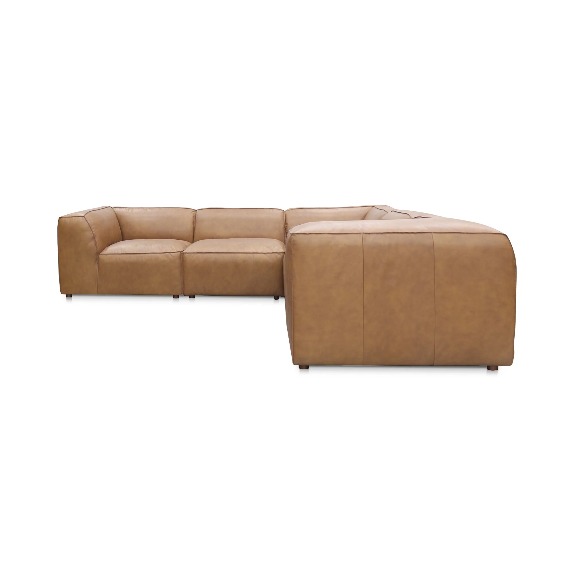 Moe's Home Collection Form Classic L-Shaped Modular Sectional ~ Sonoran Tan Leather - Image 2