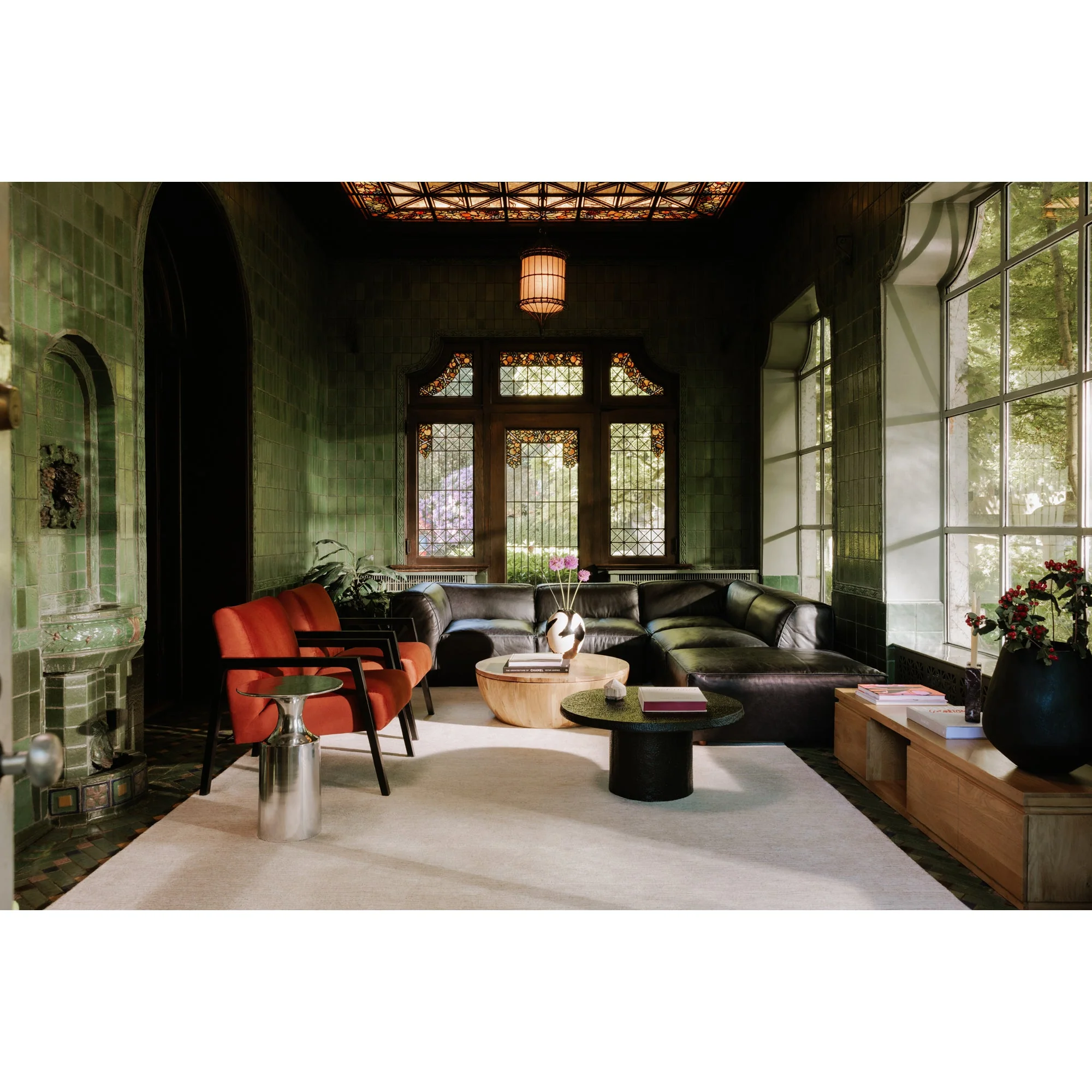 Moe's Home Collection Form Classic L-Shaped Modular Sectional ~ Vantage Black Leather - Image 3