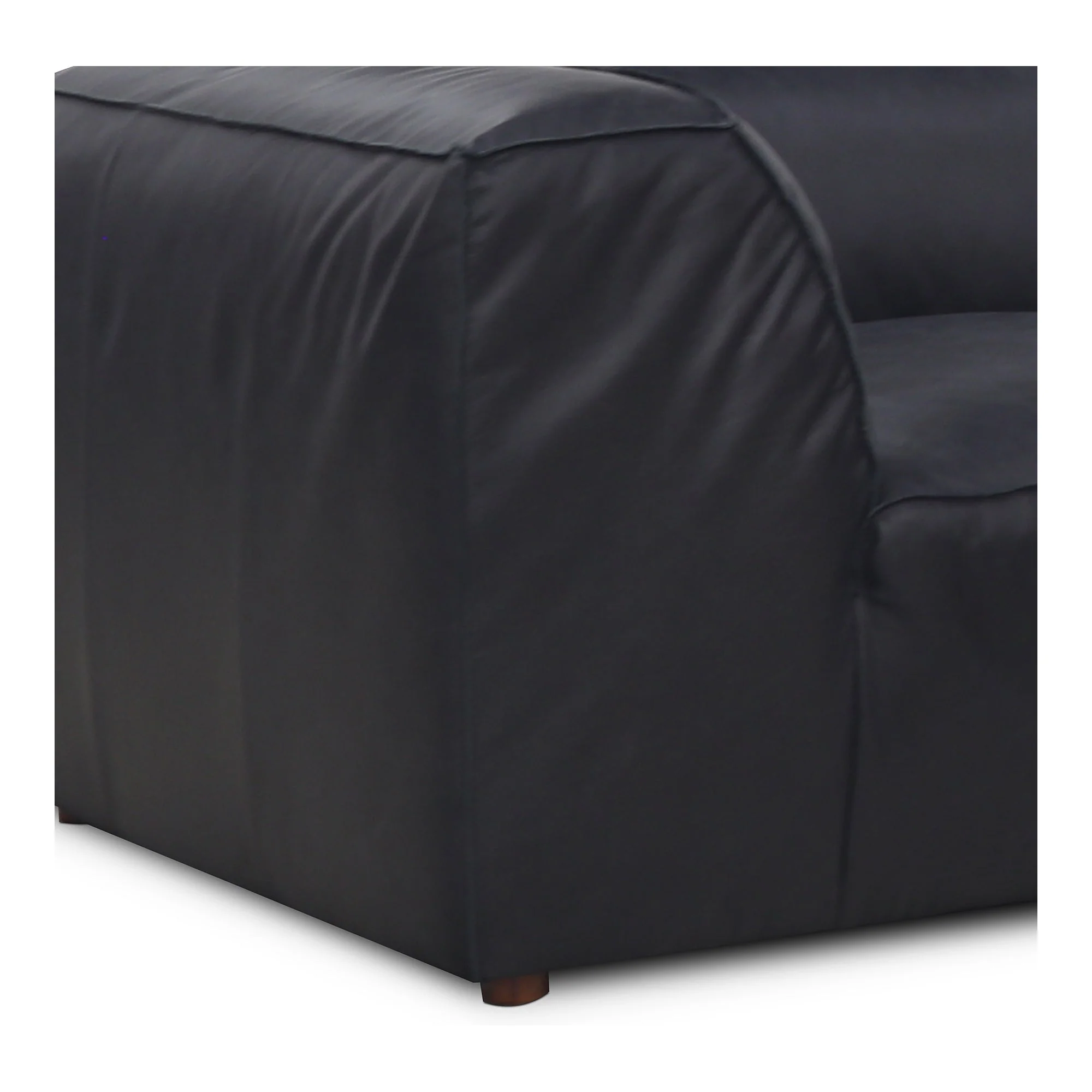 Moe's Home Collection Form Classic L-Shaped Modular Sectional ~ Vantage Black Leather - Image 6