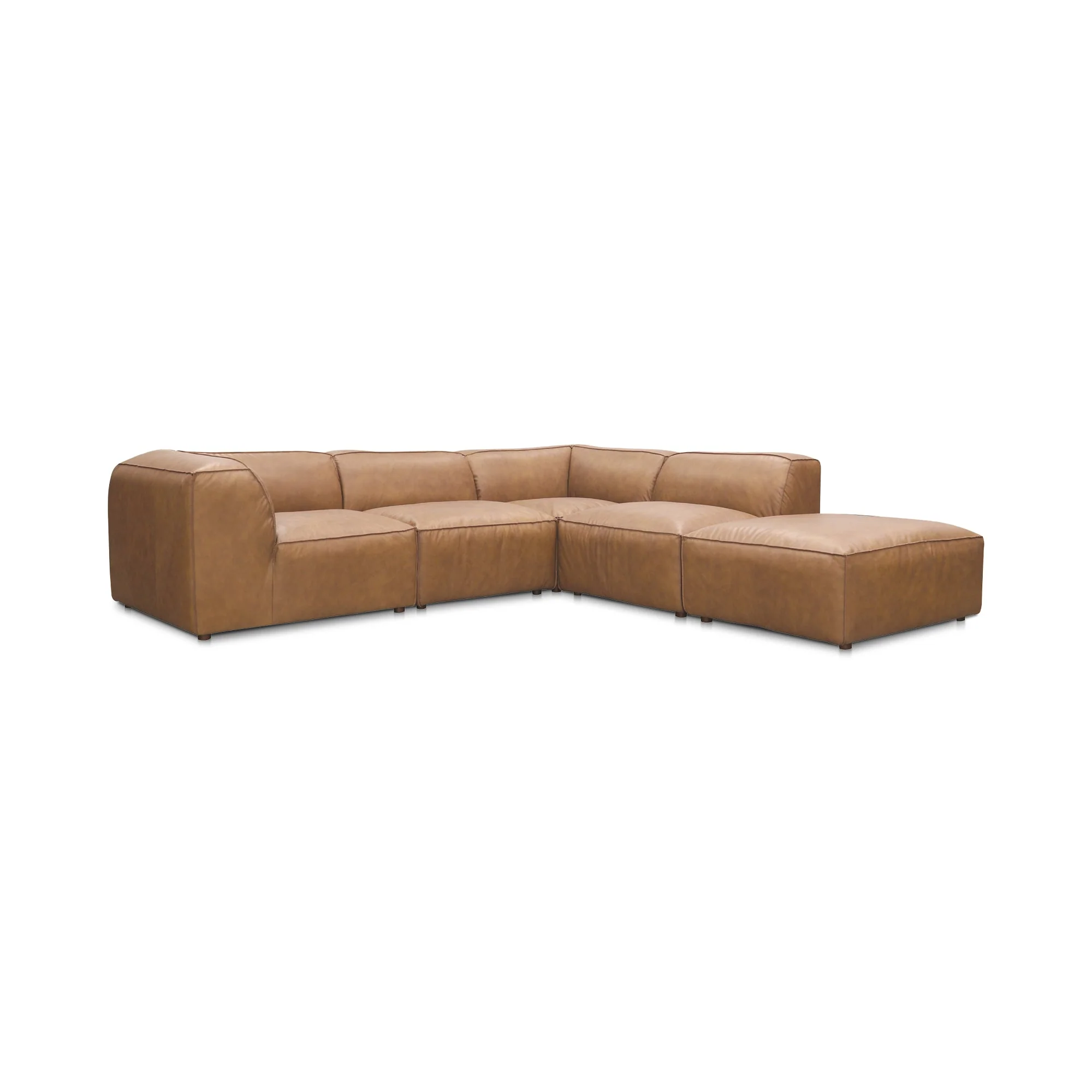 Moe's Home Collection Form Dream Modular Sectional ~ Sonoran Tan Leather - Image 2