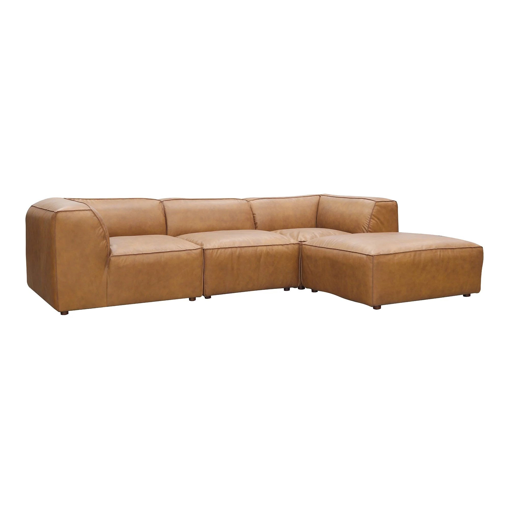 Moe's Home Collection Form Lounge Modular Sectional ~ Sonoran Tan Leather - Image 2