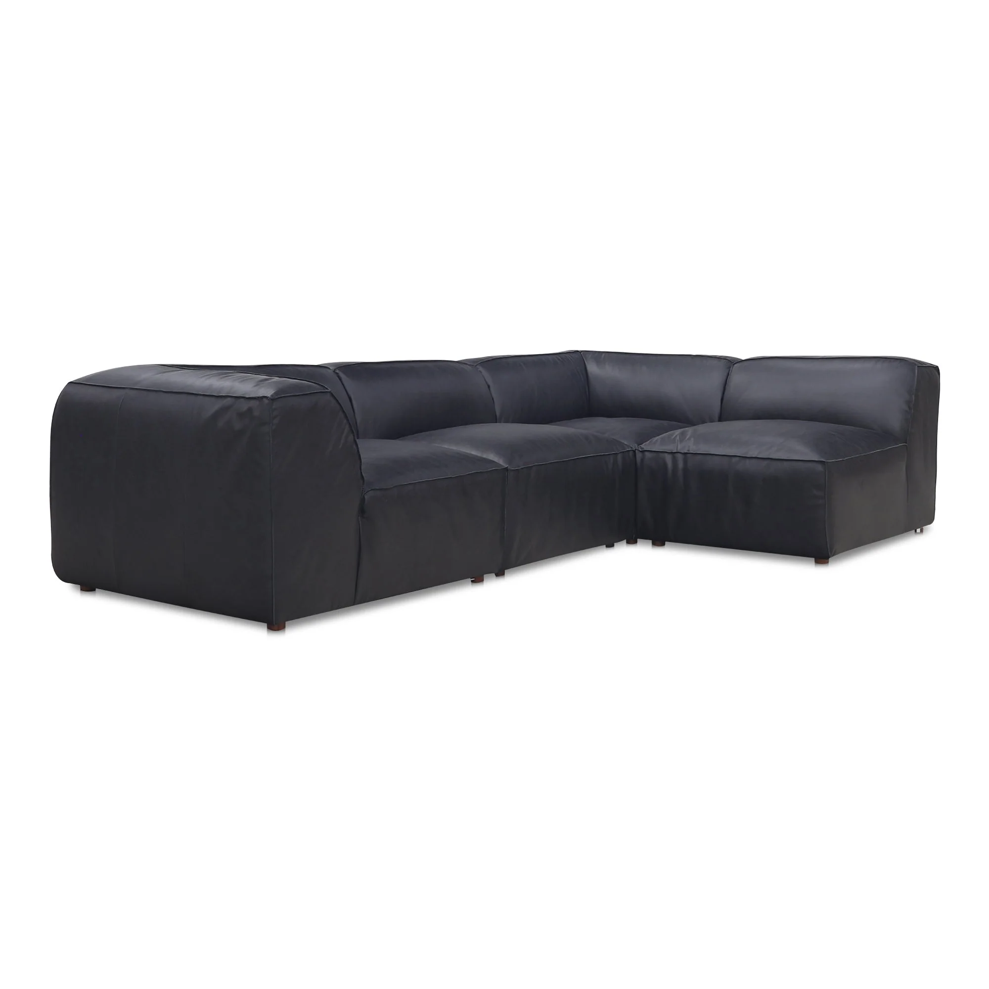 Moe's Home Collection Form Signature Modular Sectional ~ Vantage Black Leather - Image 2