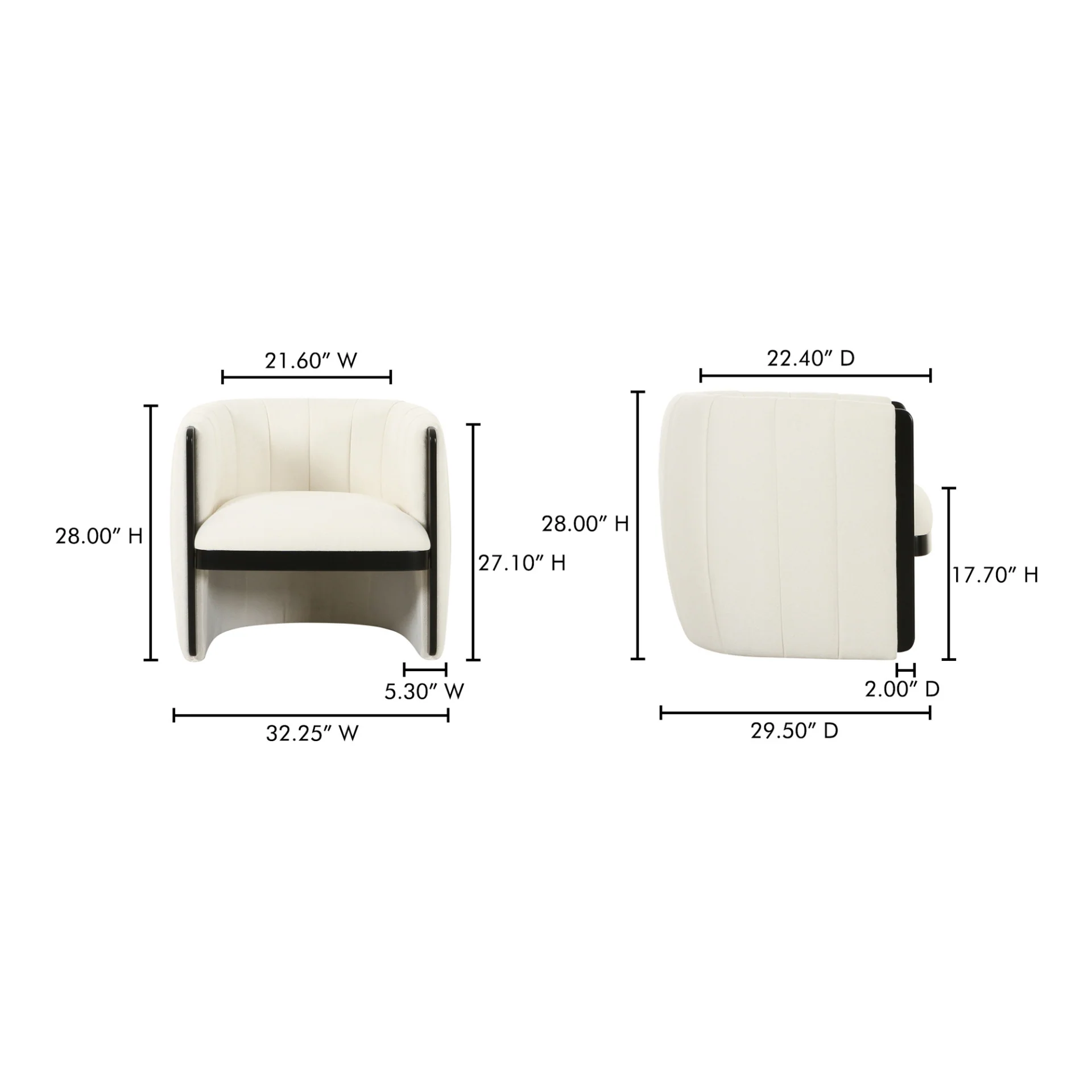 Moe’s Home Collection Francis White Accent Chair - Image 7