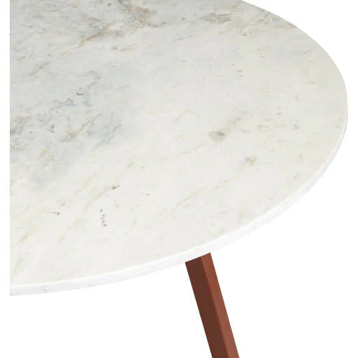 Surya Gabriella Modern White Marble Top With Brown Metal Base Round Coffee Table GBA-001 - Image 6