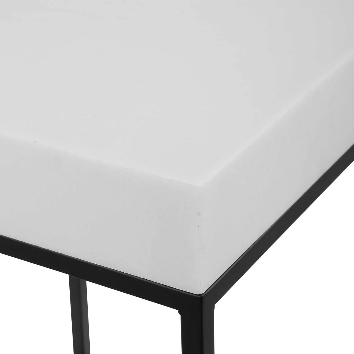 Uttermost Gambia White Top With Aged Black Metal Modern Square Plant Stand - Image 5