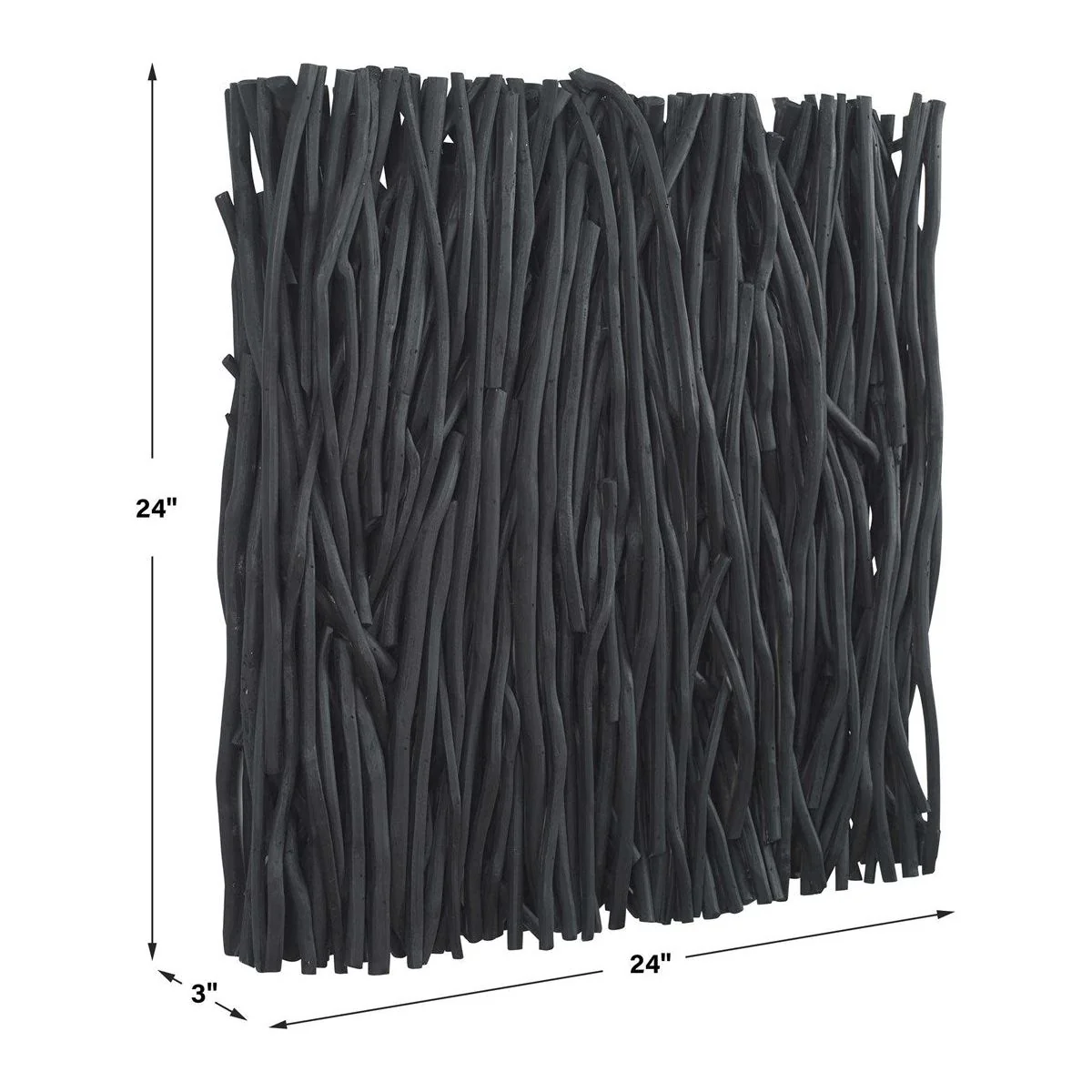 Uttermost Gathered Black Teak Square Wood Wall Decor - Image 6