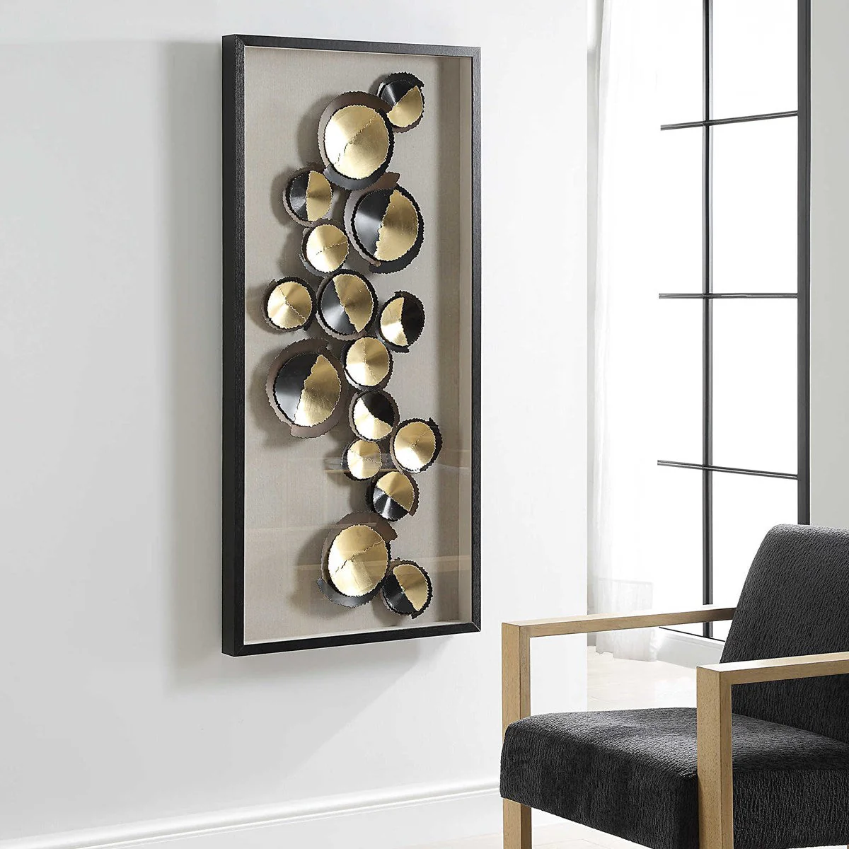 Uttermost Golden Hour Iron Discs Shadow Box Frame