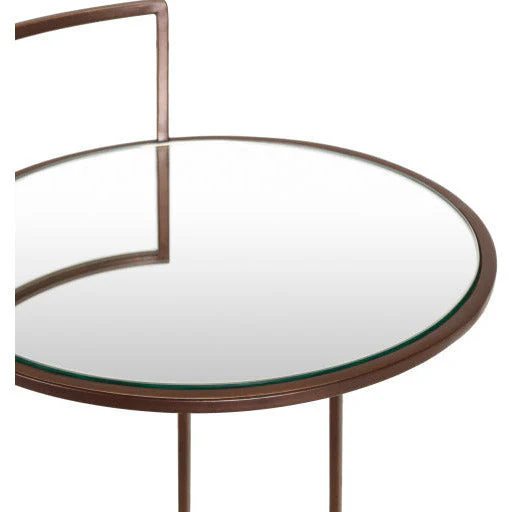 Surya Gossamer Modern Mirrir Top Metallic Bronze Base Accent Side Table GSS-004 - Image 6